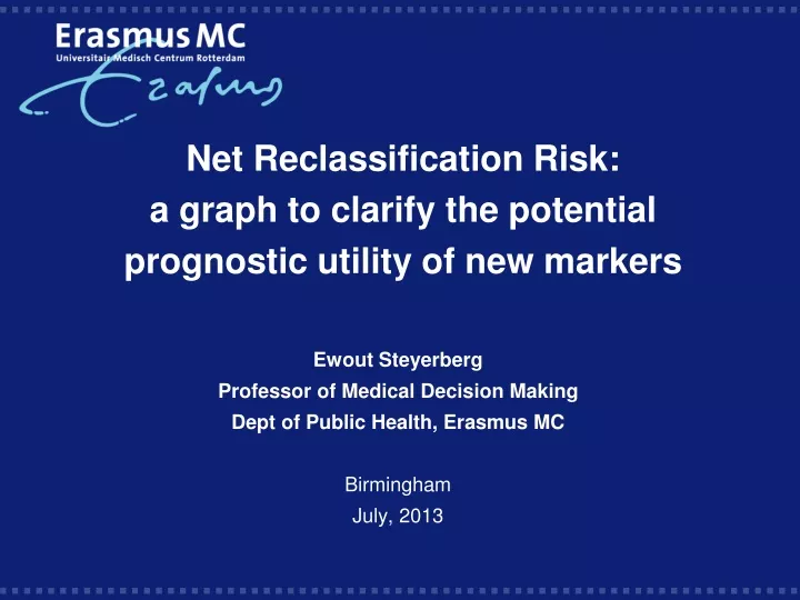 net reclassification risk a graph to clarify the potential prognostic utility of new markers
