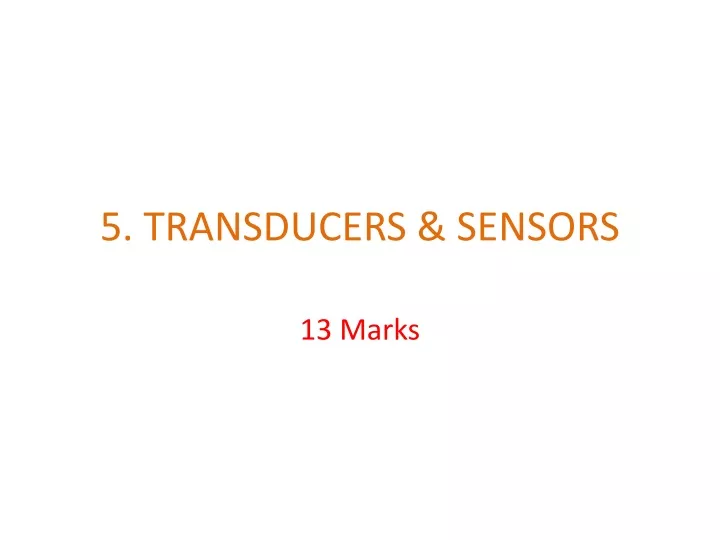 5 transducers sensors