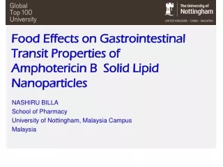 Food Effects on Gastrointestinal Transit Properties of Amphotericin B  Solid Lipid Nanoparticles