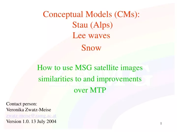 conceptual models cms stau alps lee waves snow