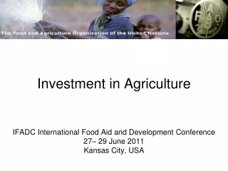Investment in Agriculture
