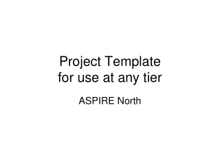 Project Template for use at any tier