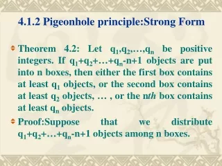 4.1.2 Pigeonhole principle:Strong Form