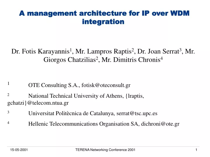 a management architecture for ip over