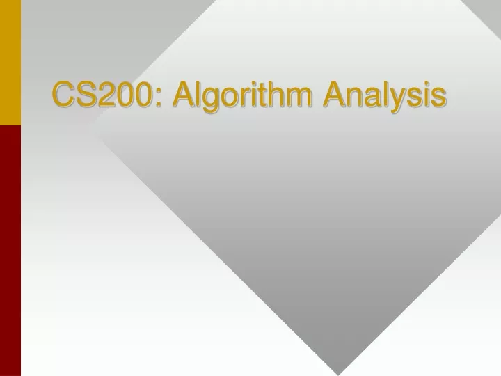 cs200 algorithm analysis