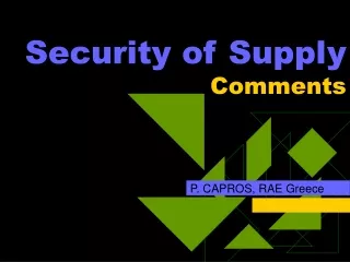 Security of Supply Comments