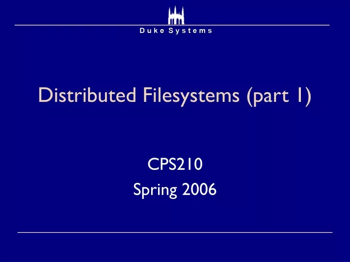 distributed filesystems part 1