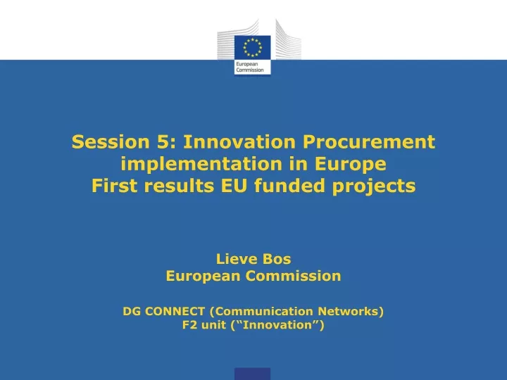 session 5 innovation procurement implementation