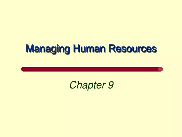 managing human resources
