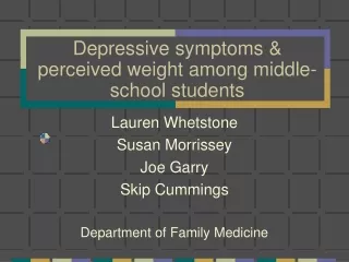 Depressive symptoms &amp; perceived weight among middle-school students