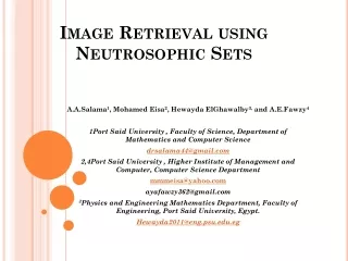 Image Retrieval using Neutrosophic Sets