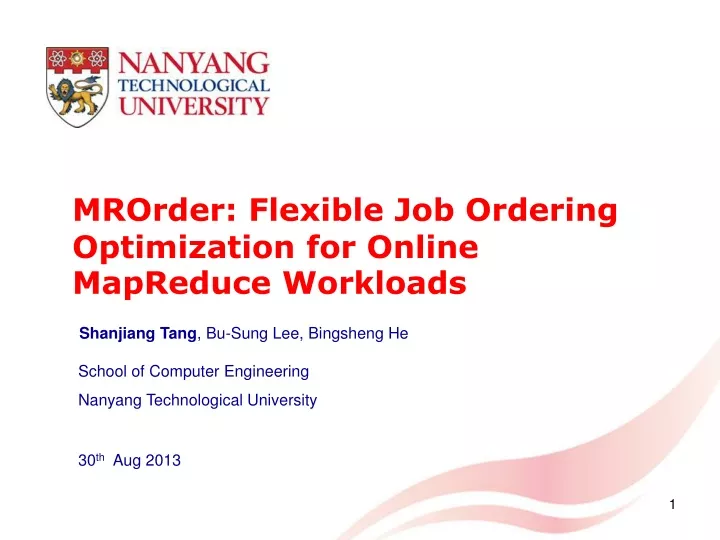 mrorder flexible job ordering optimization