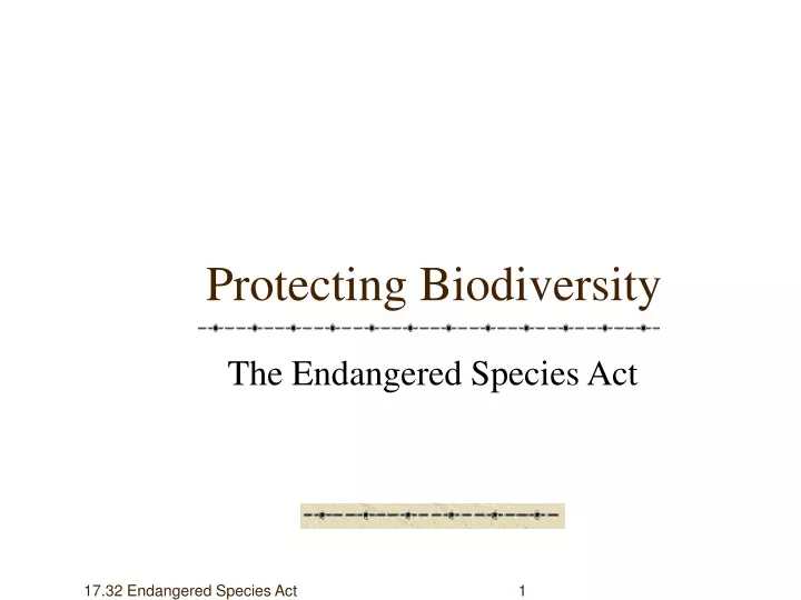 protecting biodiversity