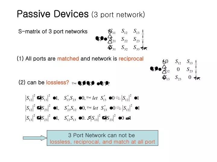 passive devices 3 port network