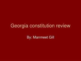 Georgia constitution review