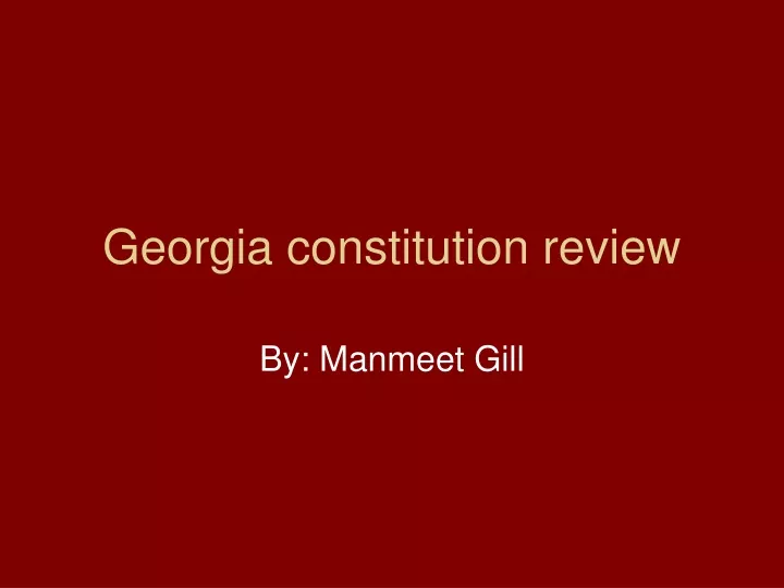 georgia constitution review