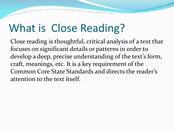 what is close reading