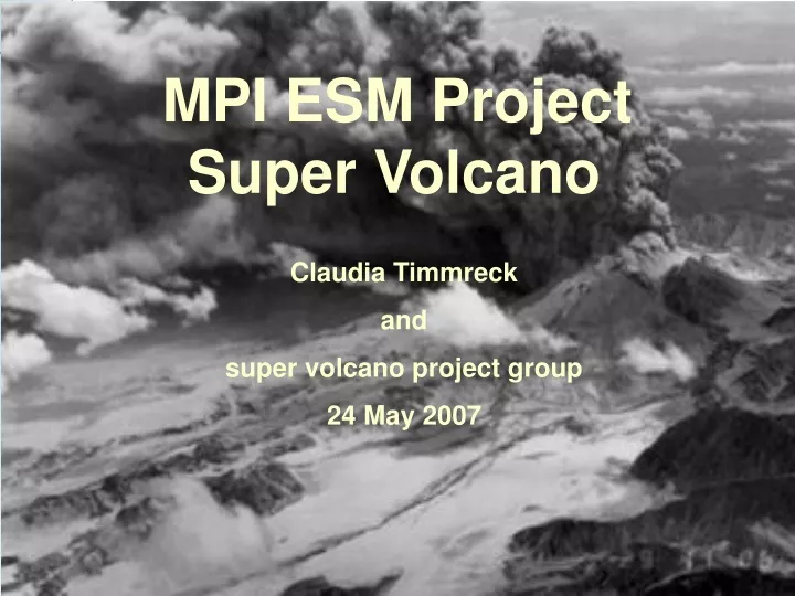 mpi esm project super volcano