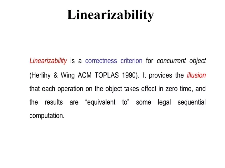 linearizability
