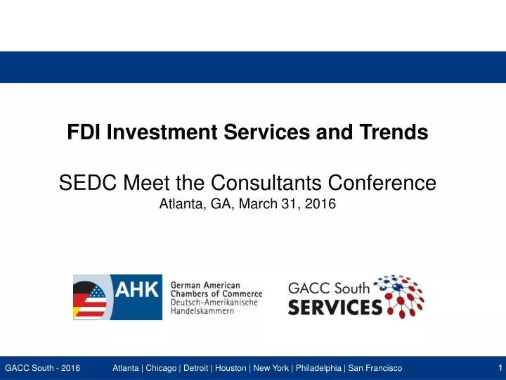 fdi investment services and trends sedc meet