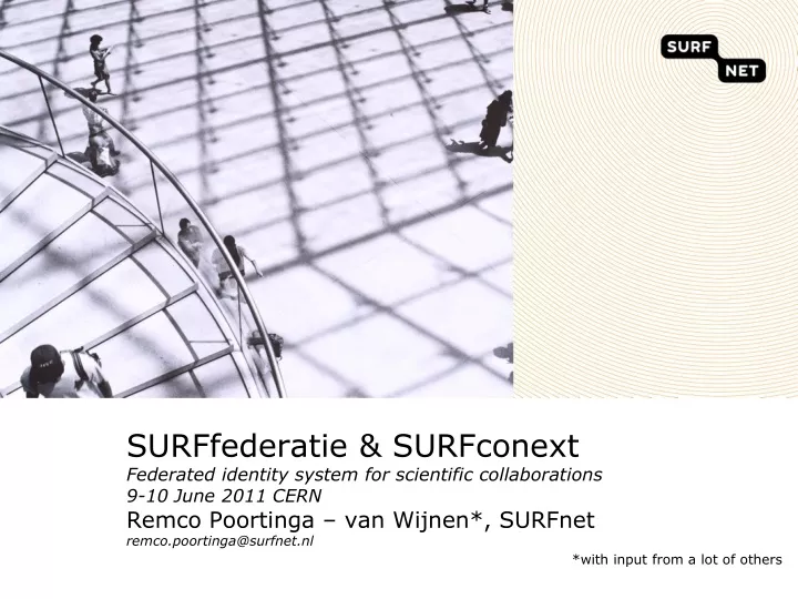 surffederatie surfconext federated identity