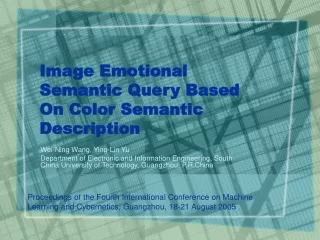 Image Emotional Semantic Query Based On Color Semantic Description
