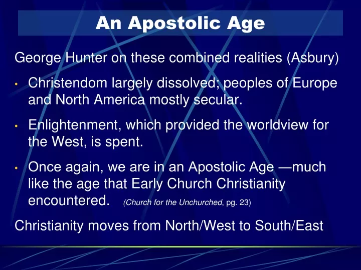 an apostolic age