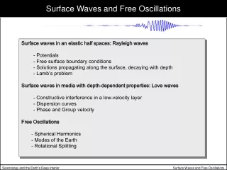 Surface Waves and Free Oscillations