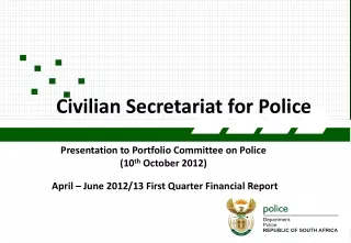 April – June 2012/13 First Quarter Financial  Report