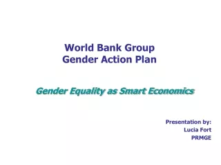 World Bank Group  Gender Action Plan