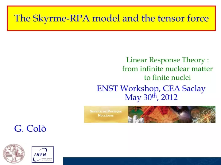 the skyrme rpa model and the tensor force