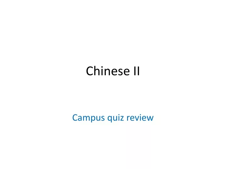 chinese ii