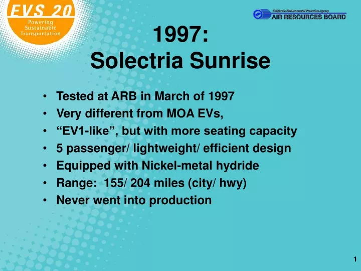 1997 solectria sunrise