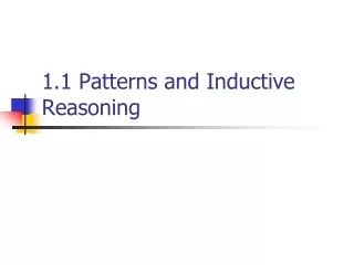 1.1 Patterns and Inductive Reasoning