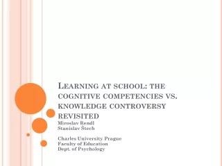 Learning at school :  the cognitive competencies  vs.  knowledge controversy revisited