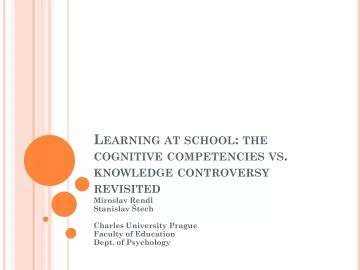 learning at school the cognitive competencies vs knowledge controversy revisited