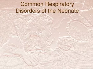 Common Respiratory Disorders of the Neonate