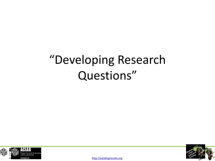 developing research questions