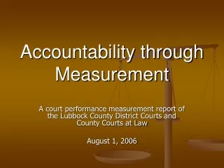 Accountability through Measurement