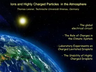 Ions and Highly Charged Particles  in the Atmosphere