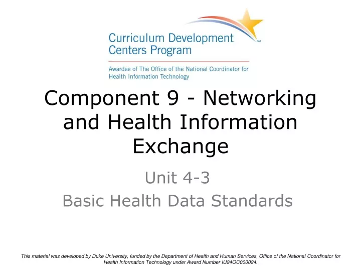component 9 networking and health information exchange