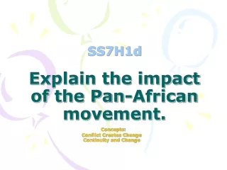 SS7H1d Explain the impact of the Pan-African movement.