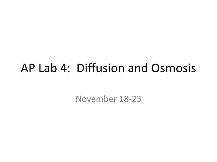 ap lab 4 diffusion and osmosis