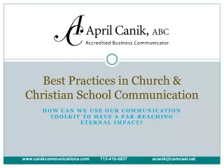 Best Practices in Church &amp; Christian School Communication
