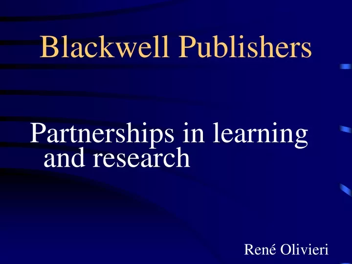 blackwell publishers