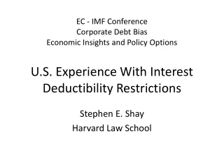 U.S. Experience With Interest Deductibility Restrictions