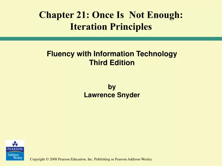 chapter 21 once is not enough iteration principles