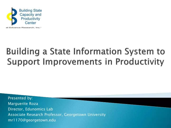 building a state information system to support improvements in productivity