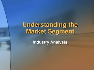Understanding the  Market Segment