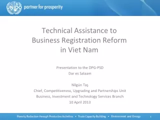 Technical Assistance to  Business Registration Reform  in Viet Nam